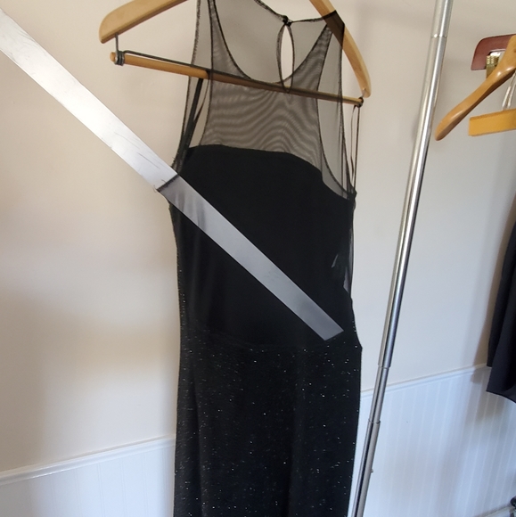 Dress  Jessica McClintock  backless black sleeveless sheer sz 7 Gunne Sax - Picture 8 of 12